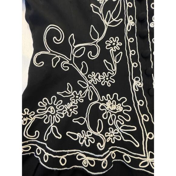 Vintage Karin Stevens Embroidered Dress - Size 10 - Gorgeous Detail! - Picture 3 of 7